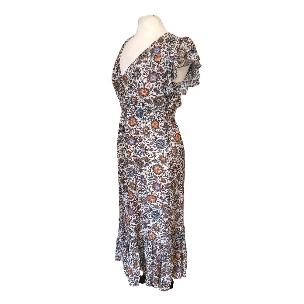 Veronica Beard Dolci Floral Cottage Country Prairie Cowgirl Flutter Midi Dress 2 - Picture 4 of 13